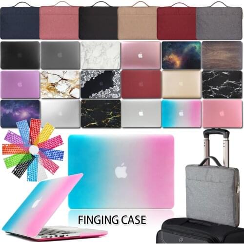 Print Laptop Case for Macbook Air 11/13/PRO 13/15/RETINA 13/15/Macbook White A1342/12/NEW AIR 13 Inch Laptop Case+keyboard+Bag