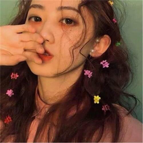 Color cute Korean ins wind hyuna style hairpin candy color small flower hairpin clip headdress female small catch clip