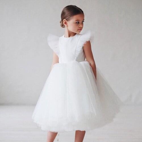 Flower Girl Spanish Dress Children Bridemaid Wedding Dresses For Kids Tulle Gowns Girls Boutique Vestidos Girls Birthday Clothes
