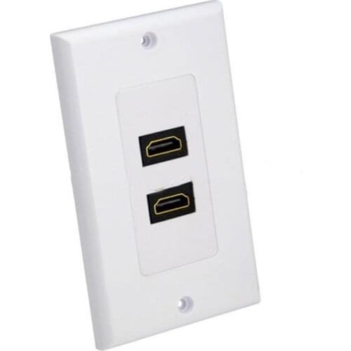 Dual HDMI Wall Plate Panel Female 2Port AV Audio Video Outlet HD 1080p Coupler 100pcs