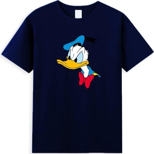 Disney Cartoon Donald Duck Tshirt Summer Casual Men T-shirts Fashion Brand Streetwear Harajuku Short Sleeve Anime Male Tees Tops