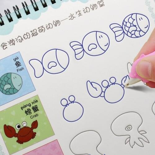 New Groove Animal /Fruit / vegetable /plant Super Meng stick figure Baby Drawing Book Coloring Books for Kids Children Painting