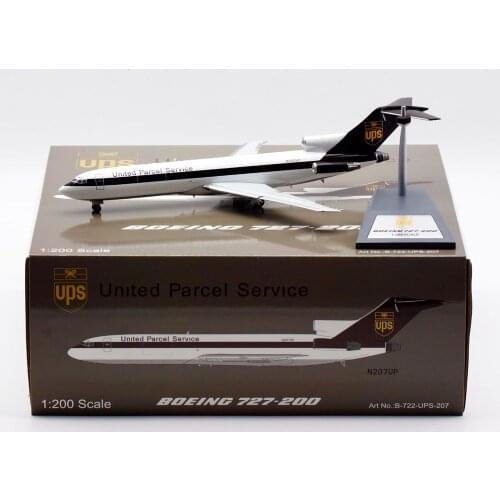 1:200 Alloy Collectible Plane Gift INFLIGHT B-722-UPS-207 UPS Airlines Boeing B727-200 Diecast Aircarft Model N207UP With Stand