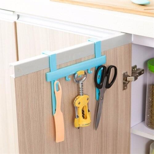 Kitchen Door Rack Hooks Hanging Storage Kitchen Organizer Storage Rack Holder for Towel Gloves Sundries Holder Hangers 5 Hooks