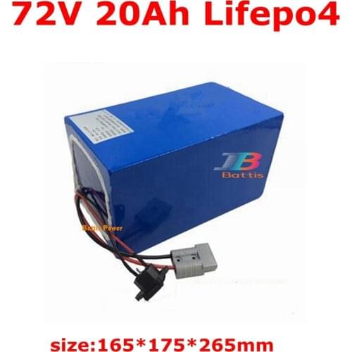 Lithium 72v 20Ah lifepo4 battery Lithium iron phosphate deep cycle for 3000w bike scooter Tricycle inverter + 3A charger
