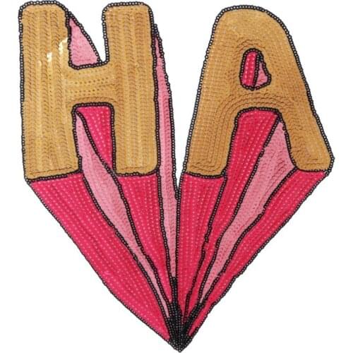 Large Letter Sequin Sew On Patches For Clothes Embroidery Lace Appliques Diy Decorative Supplies Crafts Accessories