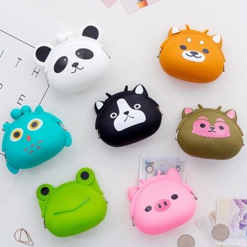 New Girls Mini Silicone Coin Purse Animals Small Change Wallet Purse Women Key Wallet Coin Bag For Children Kids LX8392