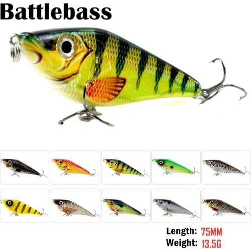 BATTLEBASS New Design Jerkbait 7cm 13.5g Slow Sinking Hard Artificial Fishing Lures Wobbler VIB Baits Pike Bass Fishing Tackle