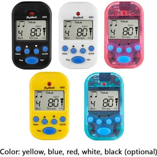 Professional Metronome M50 Digital LCD Clip-on Tuner Metronomfor Guitar Piano Mini Metronomo Musical Instrument Accessories
