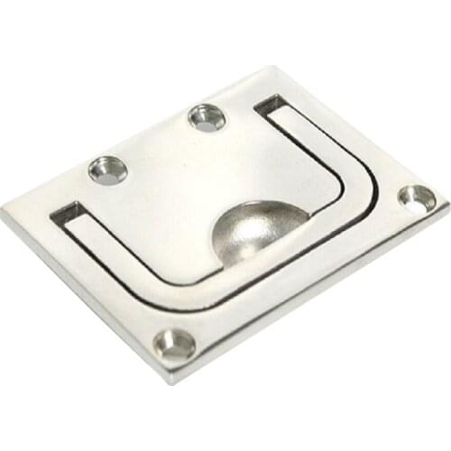 Marine 316 Stainless Steel Flush Lifting Pull Handle Boat Deck Hardware, Rectangular, 3 X 2.2 Inch