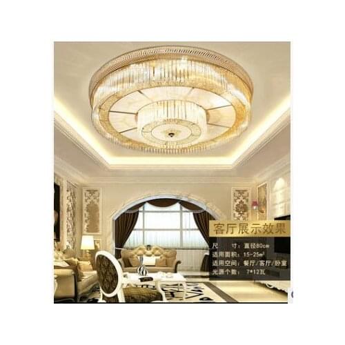Modern new LED ceiling lamp crystal round restaurant living room hall lighting