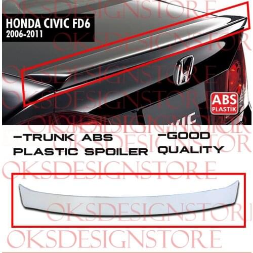 FOR HONDA CIVIC FD6 2006 2011 SPOILER UNPAINTED ABS Spoiler ( ABS Plastic )