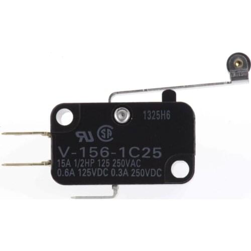 V-156-1C25 BY OMI V15M0031A 1NO+1NC SPDT-NO/NC Roller Lever Microswitch, 15 A @ 250 V ac