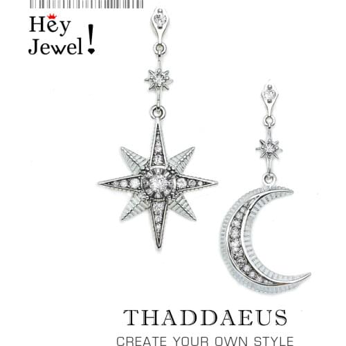 Magical Star & Moon Drop Earrings,Europe Fashion Boho Look Jewelry For Women,2020 Summer New Sterling Silver 925 Vintage Gift