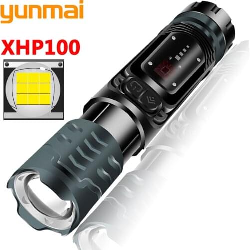 XHP100 9-core COB High Quality Led Flashlight USB Rechargeable Powerbank 18650 26650 Battery Torch Lantern Zoomable Aluminum