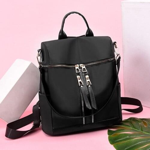 Women Black Bag Backpack Female Oxford Rucksack High Quality Waterproof Bagpack Lady Designer Backpack Simple Ladies Mochila New
