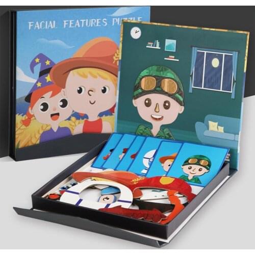 1 Set Educational Magnet Puzzle Toy Memory Training Imagination Improvement Five Sense Organs Puzzle Toy for Kindergarten