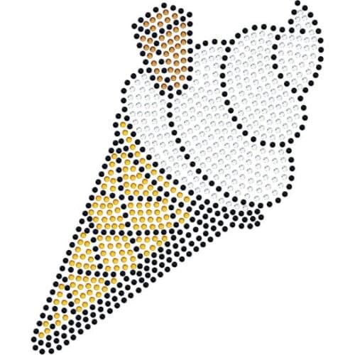 2pc/lot ICE CREAM patches hot fix rhinestone transfer motifs sticker iron on crystal transfers design applique patches