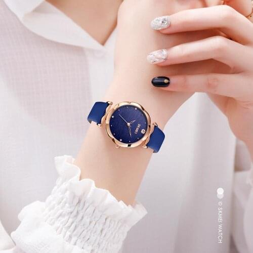 2020 Classic Watch SKMEI 1703 Women Luxury Quartz Watch Casual Ladies Leather Strap Retro Female Business Clock Relogio Feminino