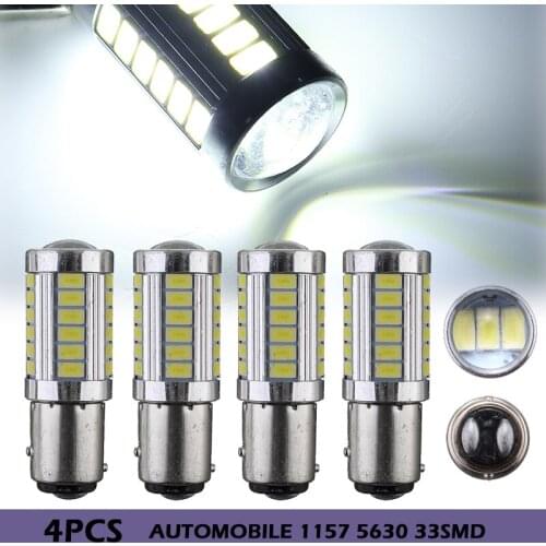 4pcs 12V 1157 BAY15D 5630 White 33SMD LED Car Auto Tail Brake Stop Light Backup Reverse Turn Signal Lamp Bulbs Repair Parts