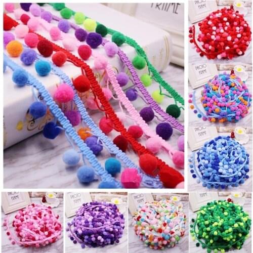 5Yards/roll Pompom Lace Ribbon Sewing Accessories Mix Color Pom Pom Tassel Trim Ball DIY Handicrafts Accessories Sewing Lace