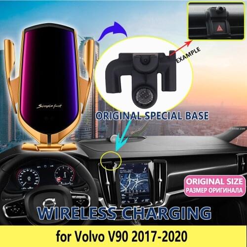Car Mobile Phone Holder for Volvo V90 2017 2018 2019 2020 Stand Wireless Charging Stand Bracket Air Vent Accessories for iphone