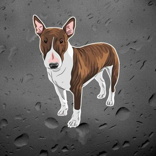 Dawasaru Cartoon English Bull Terrier Pit Bull Car Sticker Waterproof Decal Laptop Motorcycle Auto Accessories PVC,19cm*10cm