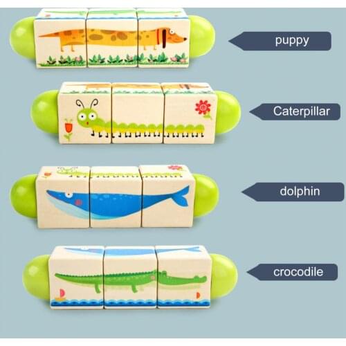 Puzzle Toy Intellectual Cultivated Cognitive Rotation Wooden Toy for Entertainment