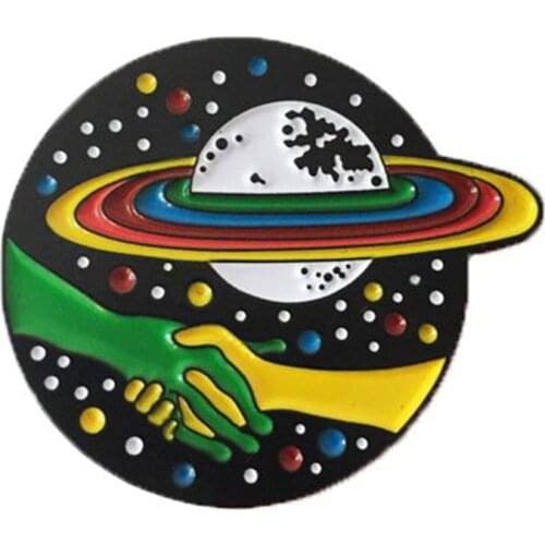 Space universe alien Enamel pin badge