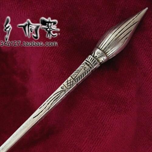 Guizhou Miao jewelry handmade Miao silver strong hair accessories hair hairpin Pu'er tea needle Shi Dongtou
