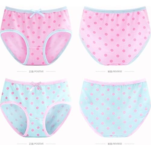 New Summer Brand Children Lovely Pink Yellow Blue Dots Baby Quality Bows Cotton Knitted 2 Pieces Elastic Girls Briefs Panties