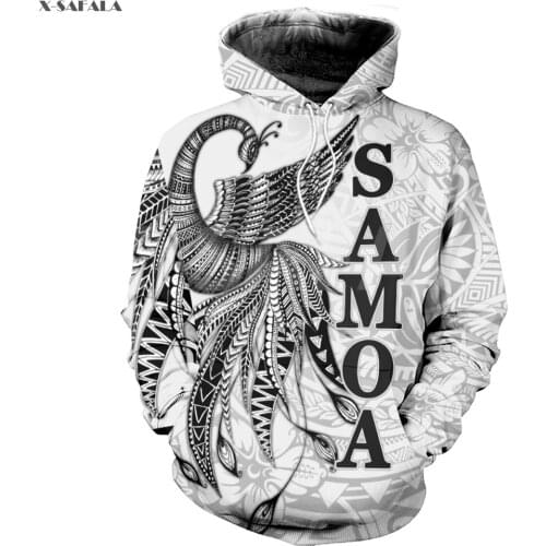 American Samoa Polynesian Phoenix Pattern 3D Over Printed Hoodie Man Women Unisex Outwear Zipper Pullover Sweatshirt Casual