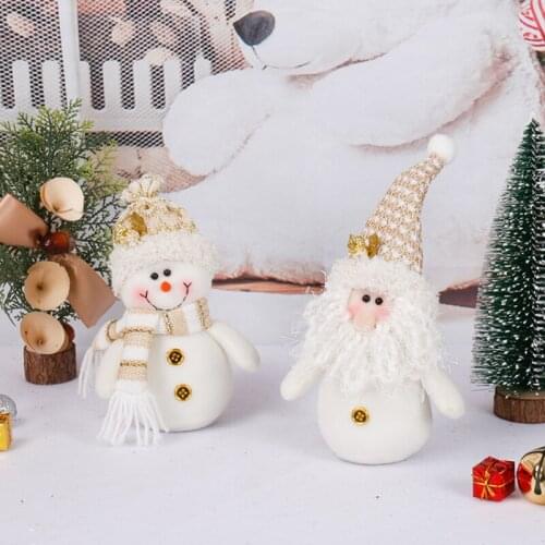 Kawaii Size 22CM Santa Claus Stuffed Plush Toys For New Born Baby Two Styles Snowman Doll For Baby Kids Gift