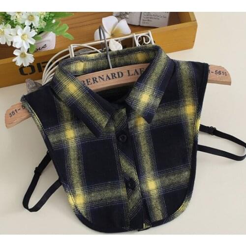 Plaid Detachable Collars for Children Lapel Kids Fake Collar Shirt Boys Girls False Collar Blouse Removalble Half Shirt