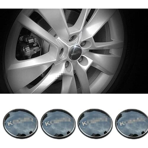 Stainless Steel Car Steering Tire Wheel Center Hub Cap Car sticker Emblem Badge For Skoda Kodiaq 2016 2017 Accessories