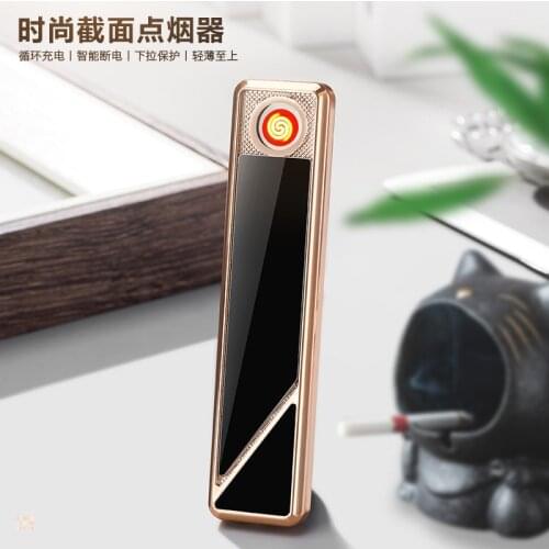Focus Creative Ultra-thin Rechargeable Usb Lighter Metal Windproof Lighter Smoking Accessories Gift for Men Tobacco Accessories