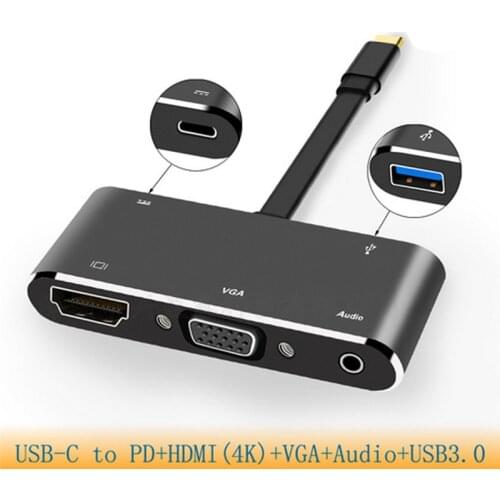 Maikou USB Type C to 4K HDMI VGA HD USB 3.0 Hub Cable Adapter Charger for Macbook Pro