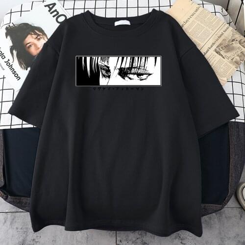 Anime Attack On Titan T Shirt Mens Cartoon Print Tee Clothing Summer Short Sleeve Streetwear Loose Oversized Tee Tops For Male