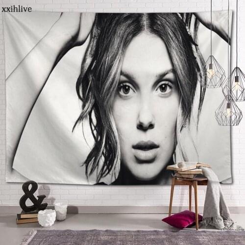 Wall Tapestry Actor Millie Bobby Brown Background Decorative Wall Hanging For Living Room Bedroom Dorm Room Home Decor 70x95cm