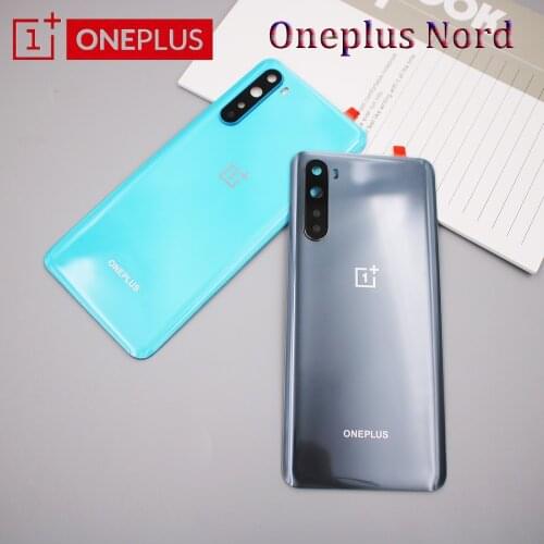 Official Back Glass For Oneplus Nord 5G Back Cover Case One Plus nord Battery Door Back Cover 1+ nord Replace Parts +Camera Lens