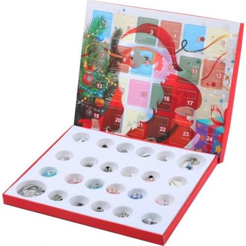 Xmas Countdown Santa Calendar Beads DIY Bracelet Jewelry Making Kit Kids Gift