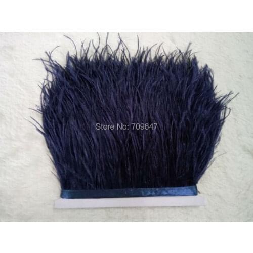 Feather Lace,Navy Blue Ostrich fringe ,10meters/lot-NAVY Ostrich Fringe Dark Blue Ostrich Trim Wholesale Feathers,перо страуса