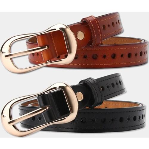 Belt Female Leather Casual Retro Female Pin Buckle Belt Trend Jeans Belt Cowhide Korean Version of Wild Female Student Style