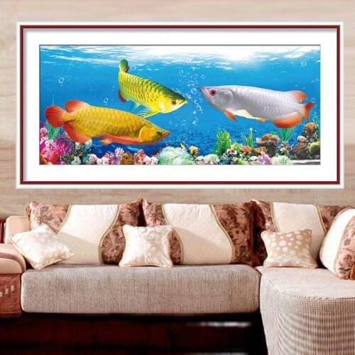 Needlework 5D Diy Diamond Embroidery Diamond Painting Marine Fish Rubiks Cube Round Drill Hole Home Decoration