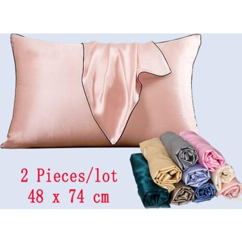 48x74CM 2PCS Mulberry Silk Pillowcase Top Quality Pillow Case Silk Pillows Case Pillowcase Bed Throw Single Pillow Cover