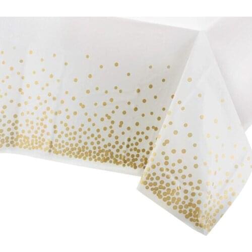 PVC Wedding Party Table Cloth Rectangular Country Style Dot Print Dining Table Cover Tablecloth Kitchen Home Decor