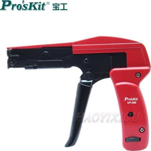 Free Shipping ProsKit CP-382 Cable Tie Gun Plier Cutting and Tightening (160mm) bunching machine Hand Tool Beam Gun
