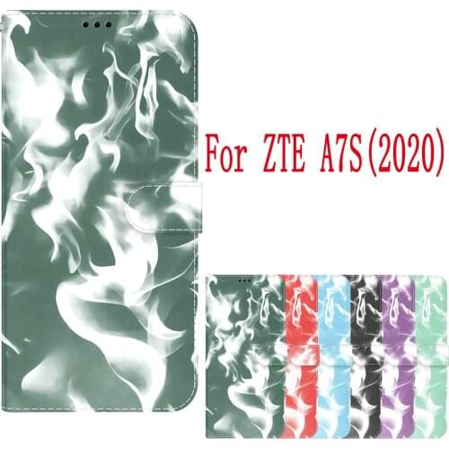 Sunjolly For ZTE A7S 2020 Case Cover coque Leather Flip Card Wallet Stand