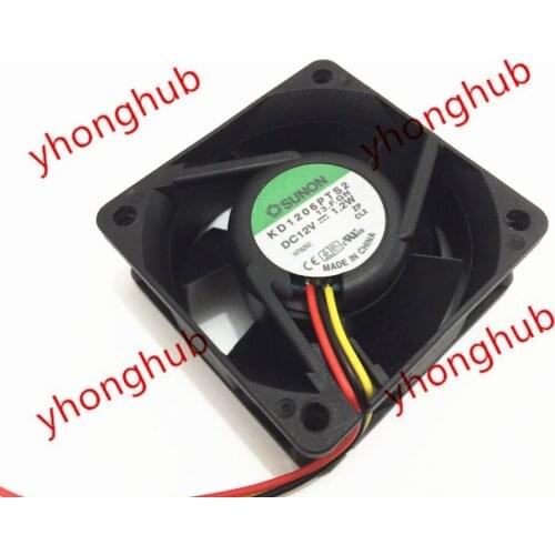 SUNON KD1206PTS2 13.F.GN DC 12V 1.2W 3-wire 60x60x25mm Server Cooling Fan