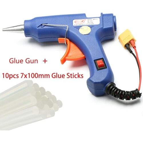 30W Hot Melt Glue Gun With XT60 Plug For RC Models Outfield 3S 12V Heater Heating Wax 7mm Glue Stick DIY Hand Tools